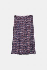 GEOMETRIC PRINT MIDI SKIRT at Zara